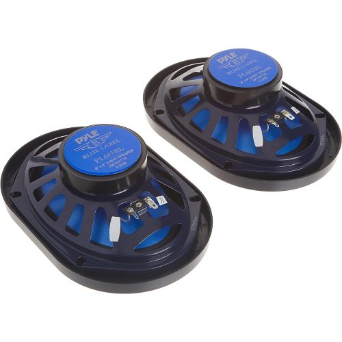  Pyle 6” x 8” Car Sound Speaker (Pair) - Upgraded Blue Poly Injection Cone 3-Way 360 Watts w/ Non-fatiguing Butyl Rubber Surround 70 - 20Khz Frequency Response 4 Ohm & 1 ASV Voice Coil -