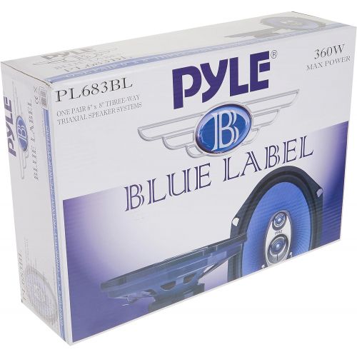  Pyle 6” x 8” Car Sound Speaker (Pair) - Upgraded Blue Poly Injection Cone 3-Way 360 Watts w/ Non-fatiguing Butyl Rubber Surround 70 - 20Khz Frequency Response 4 Ohm & 1 ASV Voice Coil -