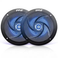 Pyle Marine Waterproof Speakers 6.5” - Low Profile Slim Style Wakeboard Tower and Weather Resistant Outdoor Audio Stereo Sound System with LED Lights and 240 Watt Power - 1 Pair in