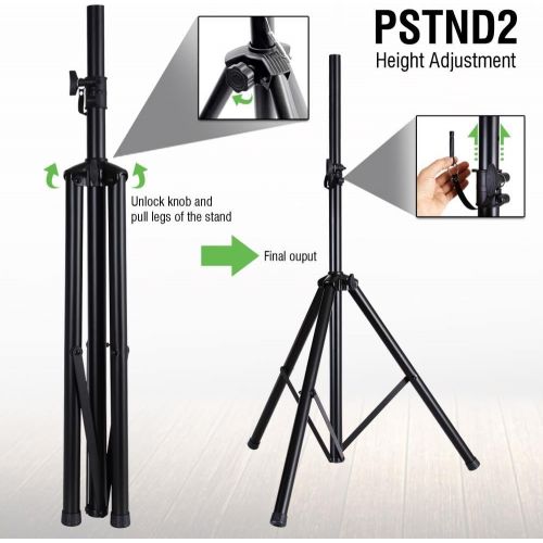  Pyle Universal Speaker Stand Mount Holder Heavy Duty Tripod w/ Adjustable Height from 40” to 71” and 35mm Compatible Insert Easy Mobility Safety Pin and Knob Tension Locking for St