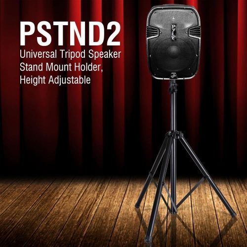  Pyle Universal Speaker Stand Mount Holder Heavy Duty Tripod w/ Adjustable Height from 40” to 71” and 35mm Compatible Insert Easy Mobility Safety Pin and Knob Tension Locking for St