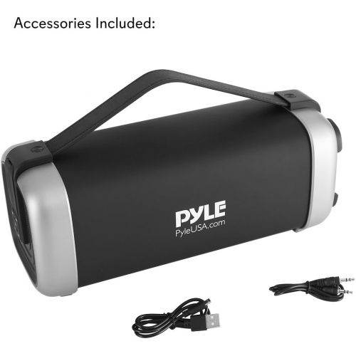  Pyle Wireless Portable Bluetooth Speaker - 200 Watt Power Rugged Compact Audio Sound Box Stereo System - Rechargeable Battery, 3.5mm AUX Input Jack, FM Radio, MP3, Micro SD and USB