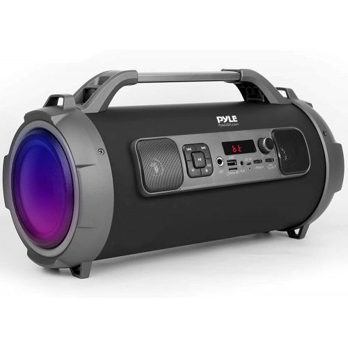  Pyle Wireless Portable Bluetooth Boombox Speaker - 500W Rechargeable Boom Box Speaker Portable Barrel Loud Stereo System with AUX Input, USB/SD, 1/4 in, Fm Radio, 4 Subwoofer, DJ Lights