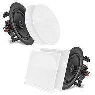 Pyle 6.5” 2-Way Midbass Speakers - Pair of in-Wall/in-Ceiling Woofer Speaker System 1/2 High Compliance Polymer Tweeter Flush Mount Design w/ 60Hz - 20kHz Frequency Response 200 Wa
