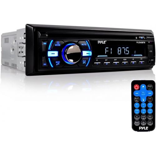  Pyle Boat Bluetooth Marine Stereo Receiver - Marine Head Unit Din Single Stereo Speaker Receiver - Wireless Music Streaming, Hands-Free Calling, CD Player/MP3/USB/AUX/ AM FM Radio - Pyl