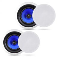 Pyle 2-Way In-Wall In-Ceiling Speaker System - Dual 6.5 Inch 250W Pair of Hi-Fi Ceiling Wall Flush Mount Speakers w/ 1 Silk Dome Tweeter, Adjustable Treble Control - For Home Theater En