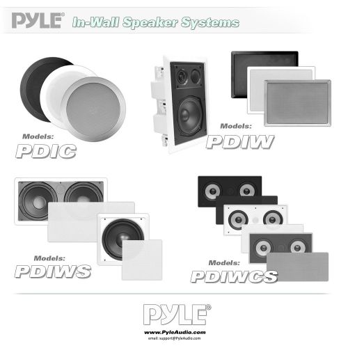  Pyle 8” Ceiling Wall Mount Speakers - Pair of 2-Way Midbass Woofer Speaker Directable 1” Titanium Dome Tweeter Flush Design w/ 55Hz-22kHz Frequency Response & 300 Watts Peak Easy Instal