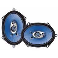 Pyle 5” x 7” Car Sound Speaker (Pair) - Upgraded Blue Poly Injection Cone 3-Way 300 Watts w/ Non-fatiguing Butyl Rubber Surround 80 - 20Khz Frequency Response 4 Ohm & 1 ASV Voice Coil -