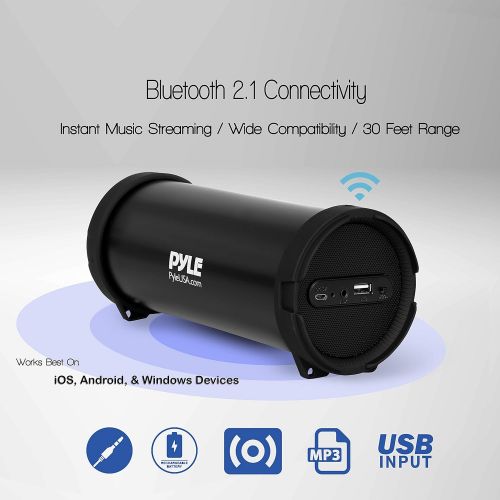  Pyle Surround Portable Boombox Wireless Home Speaker Stereo System, Built-in Rechargeable Battery, MP3/USB/FM Radio with Auto-Tuning, Aux Input Jack for External Audio. (PBMSPG6) B