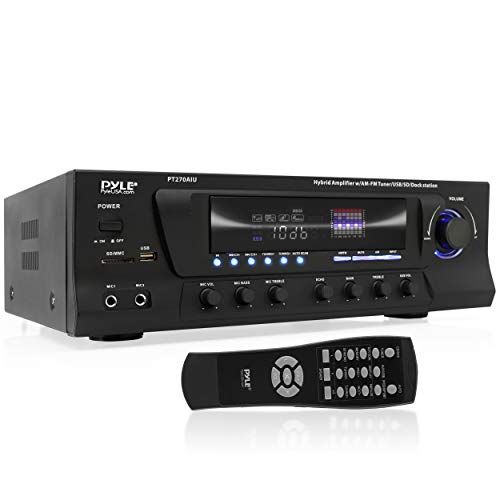  300W Digital Stereo Receiver System - AM/FM Qtz. Synthesized Tuner, USB/SD Card MP3 Player & Subwoofer Control, A/B Speaker, iPod/MP3 Input w/ Karaoke, Cable & Remote Sensor - Pyle