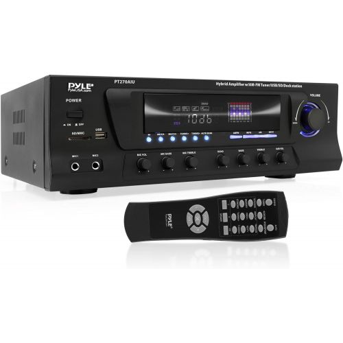  300W Digital Stereo Receiver System - AM/FM Qtz. Synthesized Tuner, USB/SD Card MP3 Player & Subwoofer Control, A/B Speaker, iPod/MP3 Input w/ Karaoke, Cable & Remote Sensor - Pyle