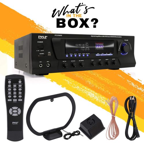  300W Digital Stereo Receiver System - AM/FM Qtz. Synthesized Tuner, USB/SD Card MP3 Player & Subwoofer Control, A/B Speaker, iPod/MP3 Input w/ Karaoke, Cable & Remote Sensor - Pyle