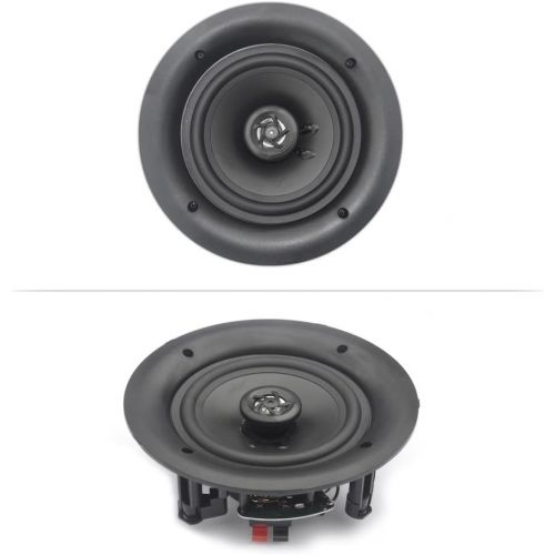  Pyle 8” 4 Bluetooth Flush Mount In-wall In-ceiling 2-Way Speaker System Quick Connections Changeable Round/Square Grill Polypropylene Cone & Tweeter Stereo Sound 4 Ch Amplifier 250