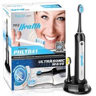 Pyle Health Ultra sonic Wave Rechargeable Electric Toothbrush with 3 brush modes, two minute timer, 2 Oral brush Heads, Automatic Charging Dock Holder - For Kids, Teens, Adults - P