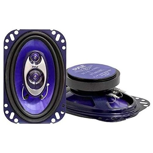  Pyle PL463BL 4x6 240W 3-Way Car Audio Coaxial Speakers, Blue(Pair) and Pyle PL63BL 6.5 360W 3-Way Car Audio Coaxial Speakers, Blue (Pair)