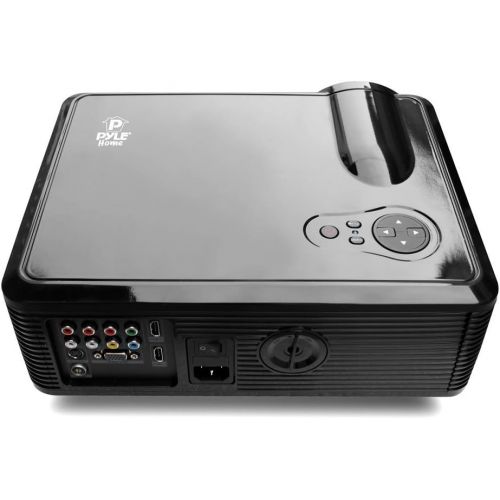  Pyle Updated Video Projector 5” - LCD Panel LED Cinema Home Theater with Built-in Stereo Speakers, 2 HDMI Ports & Keystone Adjustable Picture Projection for TV PC Computer & Laptop