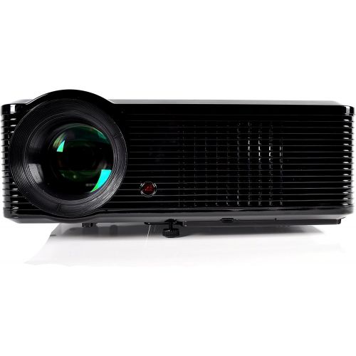  Pyle Updated Video Projector 5” - LCD Panel LED Cinema Home Theater with Built-in Stereo Speakers, 2 HDMI Ports & Keystone Adjustable Picture Projection for TV PC Computer & Laptop