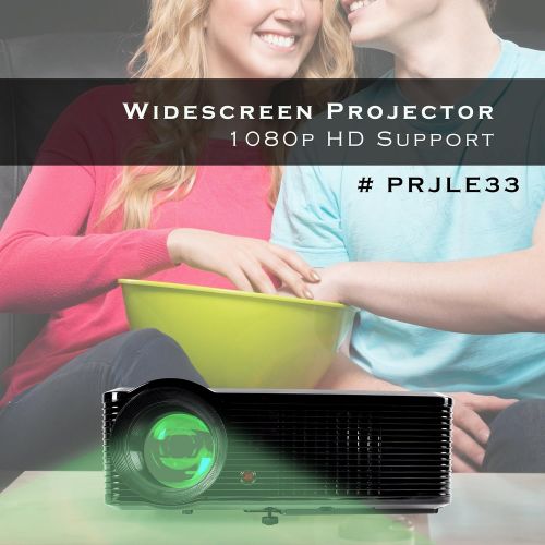  Pyle Updated Video Projector 5” - LCD Panel LED Cinema Home Theater with Built-in Stereo Speakers, 2 HDMI Ports & Keystone Adjustable Picture Projection for TV PC Computer & Laptop