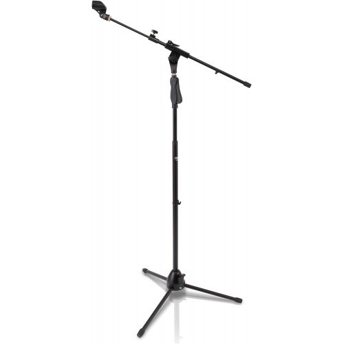  Pyle Universal Tripod Microphone Stand - M-6 Mic Mount Holder Height Adjustable from 37.5” to 63” Inch High and Extending Telescoping Boom Arm w/Lock Mechanism - Lightweight and Du