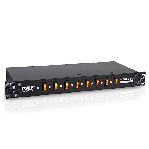  Pyle Electric Rack Mount PDU Unit - 8 Outlets w/ Digital Display and Surge Protection, 1U/15A/120V Aluminum Alloy Power, Covered w/ ON/OFF Switch,Wide Usage & Built-In Circuit Breaker -