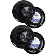 4) PYLE PLMR60B 6.5 300W Marine/Boat Dual Cone Waterproof Speakers TWO PAIR