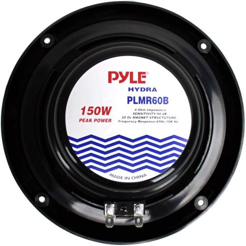  4) PYLE PLMR60B 6.5 300W Marine/Boat Dual Cone Waterproof Speakers TWO PAIR