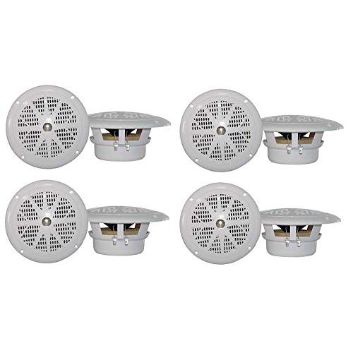  8)PYLE PLMR41W 4 100W Marine Waterproof Boat/Car Audio Stereo Speakers White