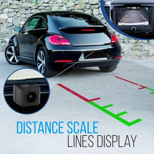  Pyle Universal Mount Front Rear Camera - Marine Grade Waterproof Built-in Distance Scale Lines Backup Parking/Reverse Assist Cam w/ Night Vision LED Lights 420 TVL Resolution & RCA Outp