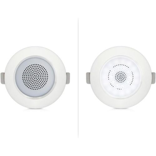  Pyle 3 Mountable Speaker Pair, Ceiling or Wall, Reinforced Aluminum Frame, Heat Resistant Basket, Built-in High-Efficiency LED Lights, ABS Construction, 80-18 kHz (PDICLE3FR), Whit