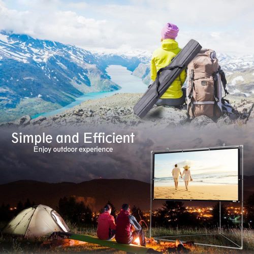  Pyle 100 Outdoor Portable Matt White Theater TV Projector Screen w/ Triangle Stand - 100 inch, 16:9, 1.15 Gain Full HD Projection for Movie / Cinema / Video / Film Showing Outside