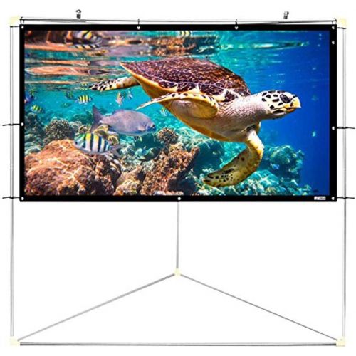  Pyle 100 Outdoor Portable Matt White Theater TV Projector Screen w/ Triangle Stand - 100 inch, 16:9, 1.15 Gain Full HD Projection for Movie / Cinema / Video / Film Showing Outside