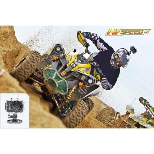  Pyle Hi Speed Sports Action Camera - HD 1080P Mini Camcorder w/ 12 MP Cam, 2.4 Touch Screen USB SD Card HDMI, Battery - Waterproof Case, USB Cable, Wireless Remote Control, Mount -