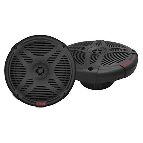  6.5 Inch Marine Speakers - 2-way IP-X4 Waterproof and Weather Resistant Outdoor Audio Dual Stereo Sound System with 600 Watt Power and Low Profile Design - 1 Pair - Pyle PLMR652B (