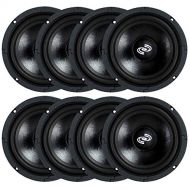 Pyle Pro 8 Inch 360 Watt 8-Ohm Black Driver Mid Range Audio Speaker (8 Pack)