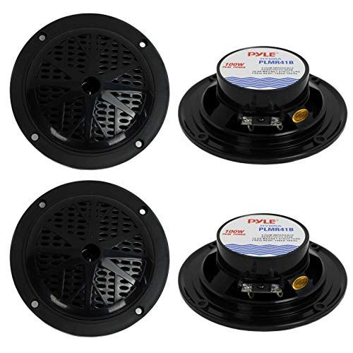  4) PYLE PLMR41B 4 200W Dual Cone Waterproof Marine Boat Stereo Speakers 2 PAIRS