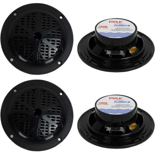  4) PYLE PLMR41B 4 200W Dual Cone Waterproof Marine Boat Stereo Speakers 2 PAIRS