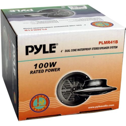  4) PYLE PLMR41B 4 200W Dual Cone Waterproof Marine Boat Stereo Speakers 2 PAIRS