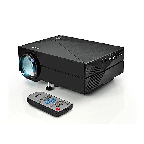  1080P Compact Digital Multimedia Projector - HD Support 1000 Lumens Adjustable 50”-130” Size Projection Built-in Stereo Speakers HDMI Ports & Remote Control - Pyle