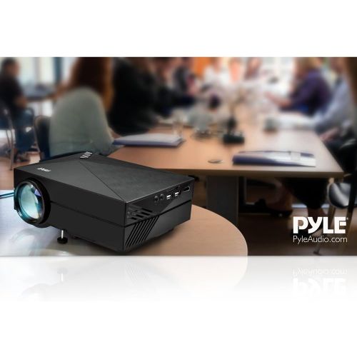  1080P Compact Digital Multimedia Projector - HD Support 1000 Lumens Adjustable 50”-130” Size Projection Built-in Stereo Speakers HDMI Ports & Remote Control - Pyle