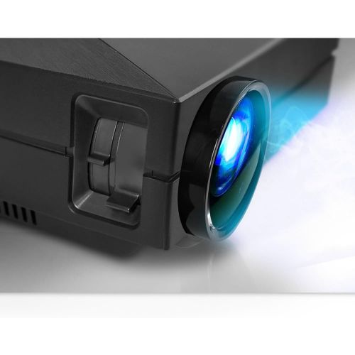  1080P Compact Digital Multimedia Projector - HD Support 1000 Lumens Adjustable 50”-130” Size Projection Built-in Stereo Speakers HDMI Ports & Remote Control - Pyle