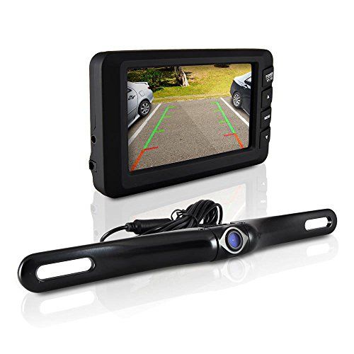  Pyle Wireless Rearview Backup Car Camera ? Car Monitor System, Parking Reverse Safety Distance Scale Lines, Waterproof Night Vision Cam, 4.3 Screen Video Color Display for Vehicles by P