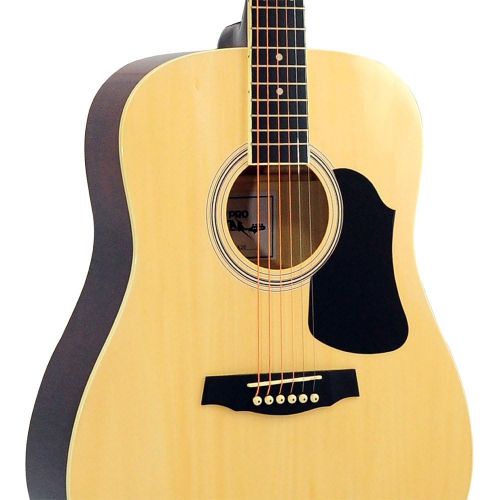  Pyle Dreadnought Acoustic Guitar Starter Pack - 41” 6 String Linden Wood High Gloss Polished w/ Pick Guard, Accessories, Case Bag, Steel Strings, Nylon Strap, Tuner, Picks, Great for Be