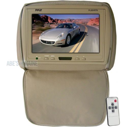  Pyle PL90HRTN Adjustable Headrest/ Built-In 9-Inch TFT-LCD Monitor with IR Transmitter (Tan)