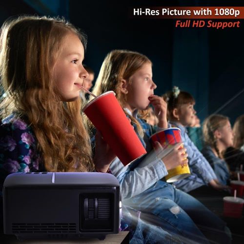  Pyle Multimedia Home Theater Projector - Portable HD 1080p LED with USB HDMI Digital Data System Projection for Entertainment Video Photo Game Full Cinema Movie in Your Laptop - PR