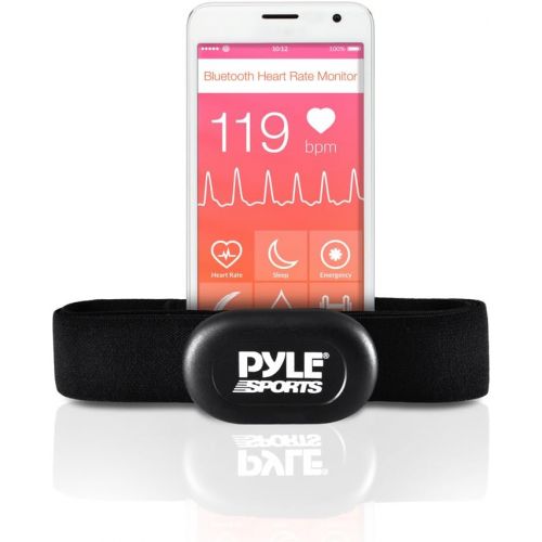  Pyle Bluetooth Smart Heart Rate Sensor for iPhone and Android Phones, Works with Polar ALA Coach & MotiFit Strava Apps Bluetooth LE Sensor