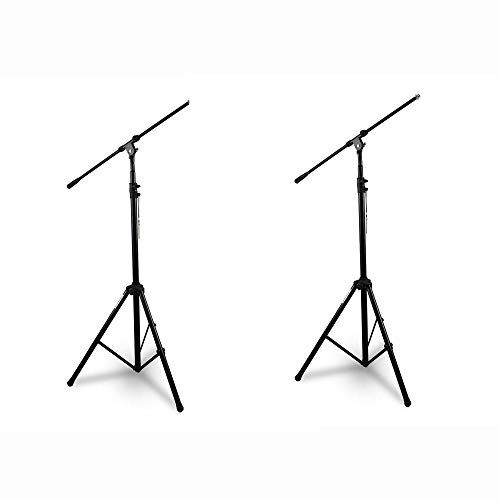  Pyle Heavy Duty Tripod Boom Microphone Height Adjustable Mic Stand (2 Pack)