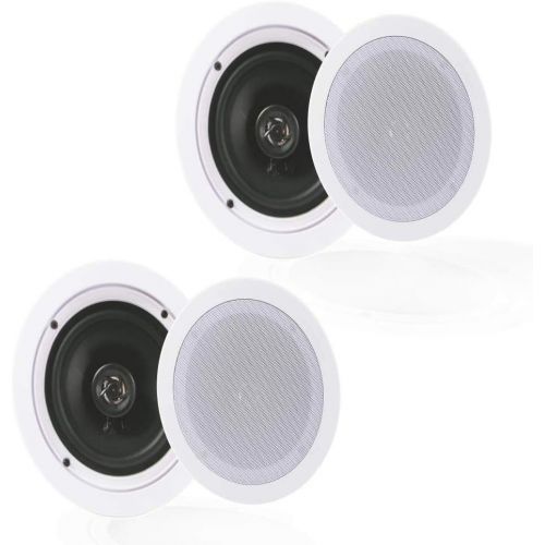  Pyle Audio 5.25 Inch 2 Way 150W Ceiling Wall Speakers, PDIC1651RD (2 Pairs)