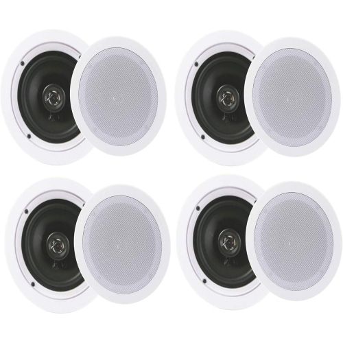  Pyle Audio 5.25 Inch 2 Way 150W Ceiling Wall Speakers, PDIC1651RD (2 Pairs)