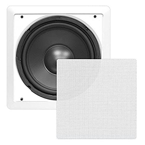  Ceiling Wall Mount Enclosed Speaker - 360 Watt Stereo In-wall / In-ceiling 10 Enclosed Full Range Subwoofer Speaker System - 40Hz-3kHz Frequency Response, 8 Ohm, Flush Mount - Pyle