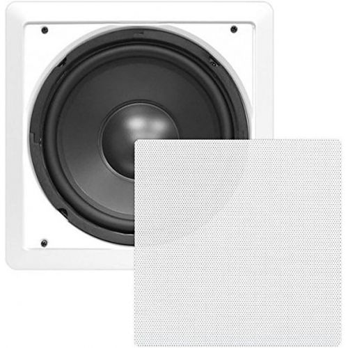  Ceiling Wall Mount Enclosed Speaker - 360 Watt Stereo In-wall / In-ceiling 10 Enclosed Full Range Subwoofer Speaker System - 40Hz-3kHz Frequency Response, 8 Ohm, Flush Mount - Pyle